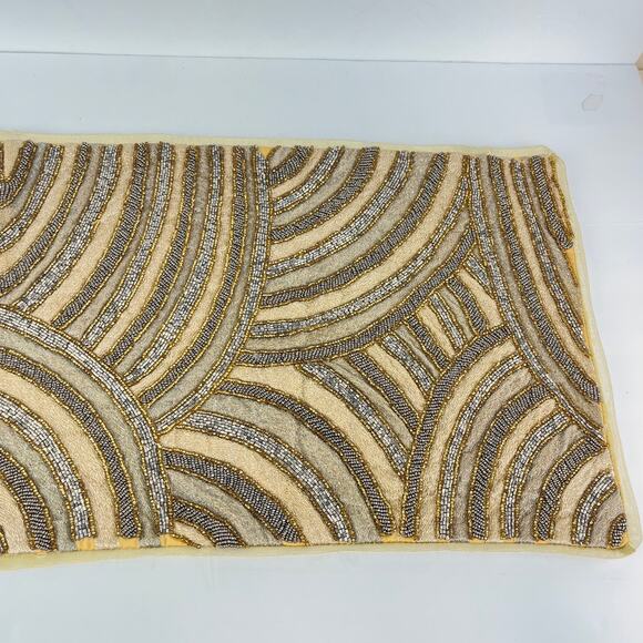 Winter Dreams Gold and Silver Beaded Table Runner 13 x 37 - Picture 5 of 5